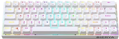 Dierya DK63 RGB Mechanical 63 Keys Wireless Keyboard (MX Red) - White ...