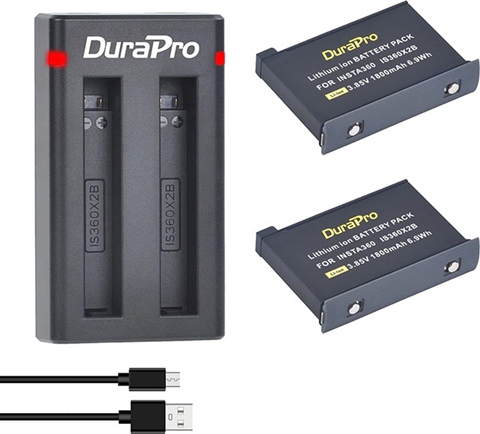 DuraPro Battery Charger 2x 1800mah Lithium Ion Battery Packs