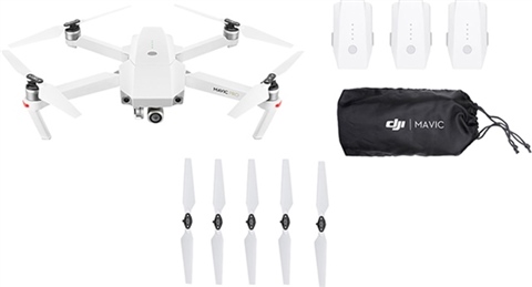 DJI Mavic Pro Alpine White Drone Combo(3 Batteries,5 Propellers),B