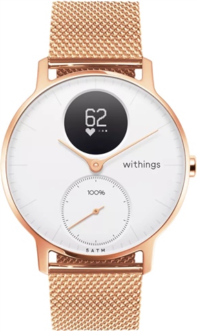 Withings Steel HR Hybrid Fitness Smartwatch 36mm Rose Gold/White