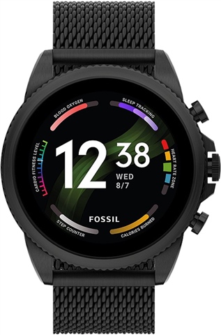 Black fossil smart watch best sale