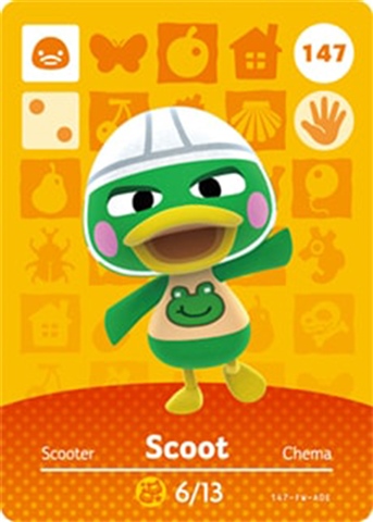 Scoot # 147 | Series 2 Animal Crossing Amiibo card ✓ Authentic Unscanned Scoot # 147 | Series 2 Animal Crossing Amiibo card ✓ Authentic Unscanned