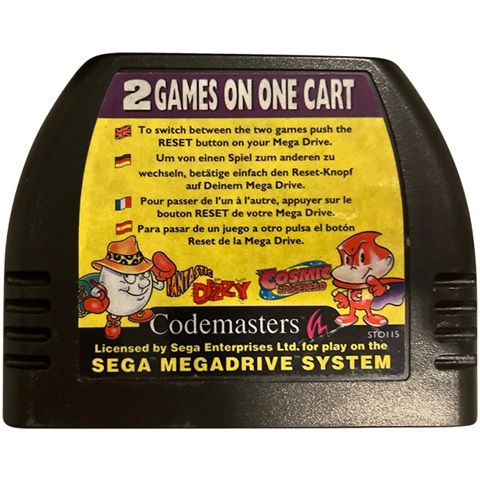 2 Jeux Mega Drive : Fantastic Dizzy Et Cosmic Spacehead – Bon état