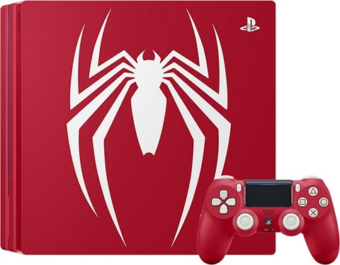 ps4 console with spiderman game