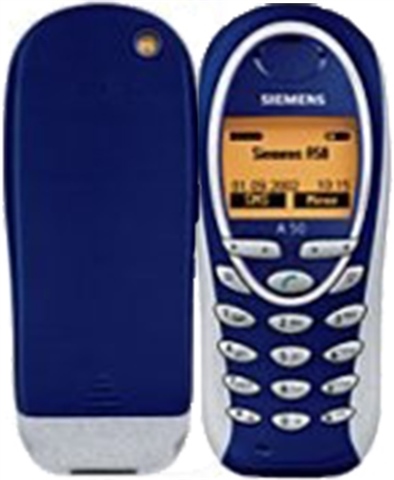 Siemens A50 Silber Blau Handy Unlocked GSM Branding Autotelefon Phone Rarität